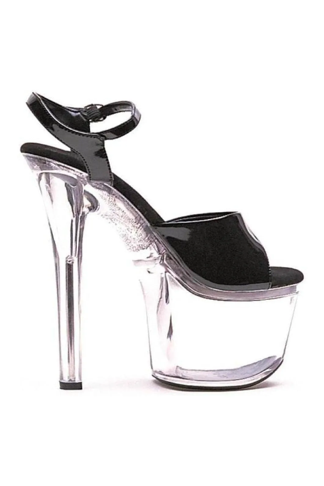 711-FLIRT Stripper Sandal | Black Patent