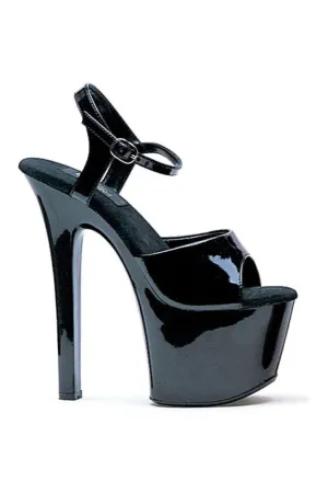 711-FLIRT Stripper Sandal | Black Patent
