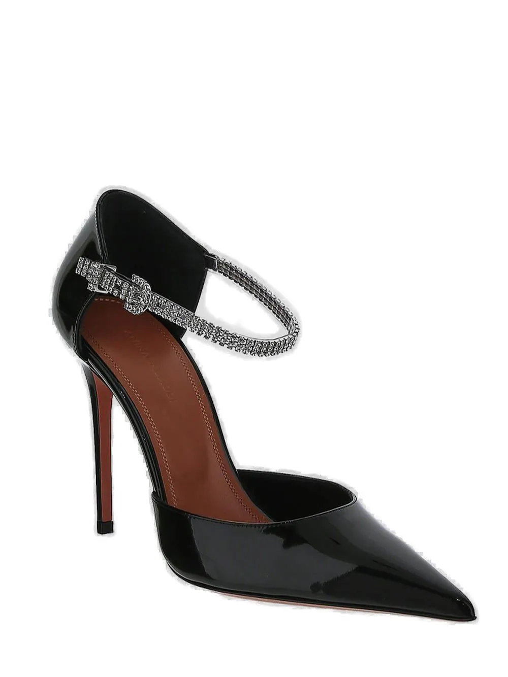 Amina Muaddi Ursina Embellished Pointed Toe Pumps