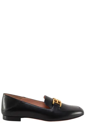 Bally Ellah B Logo Plaque Square Toe Loafers