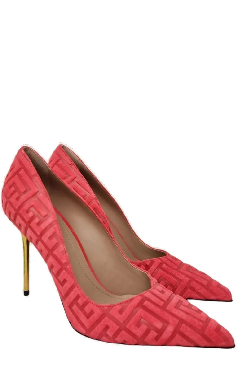 Balmain Monogram Pointed-Toe Pumps