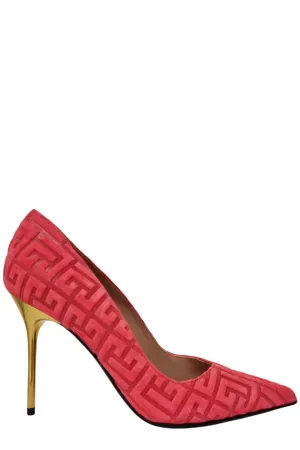 Balmain Monogram Pointed-Toe Pumps