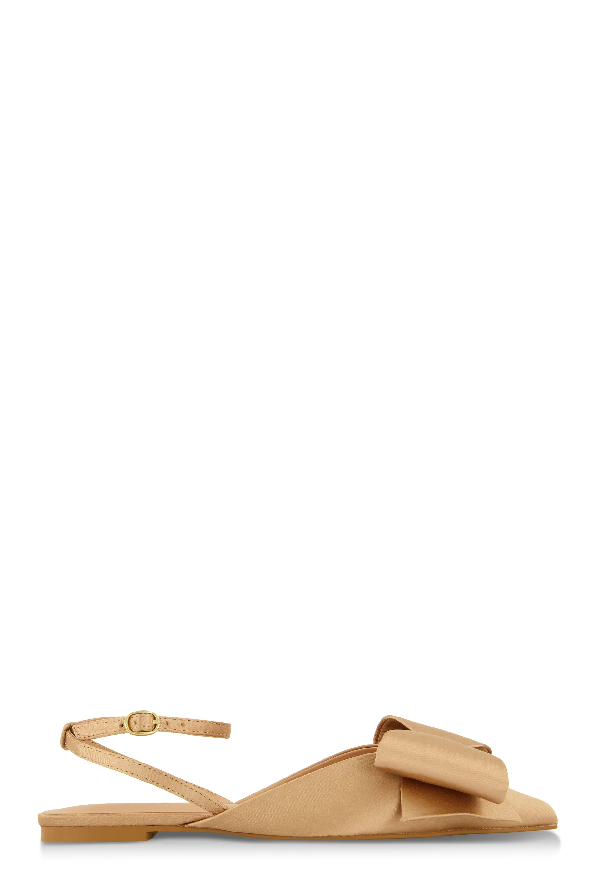 Bow Pointed Toe Ankle Strap Flats