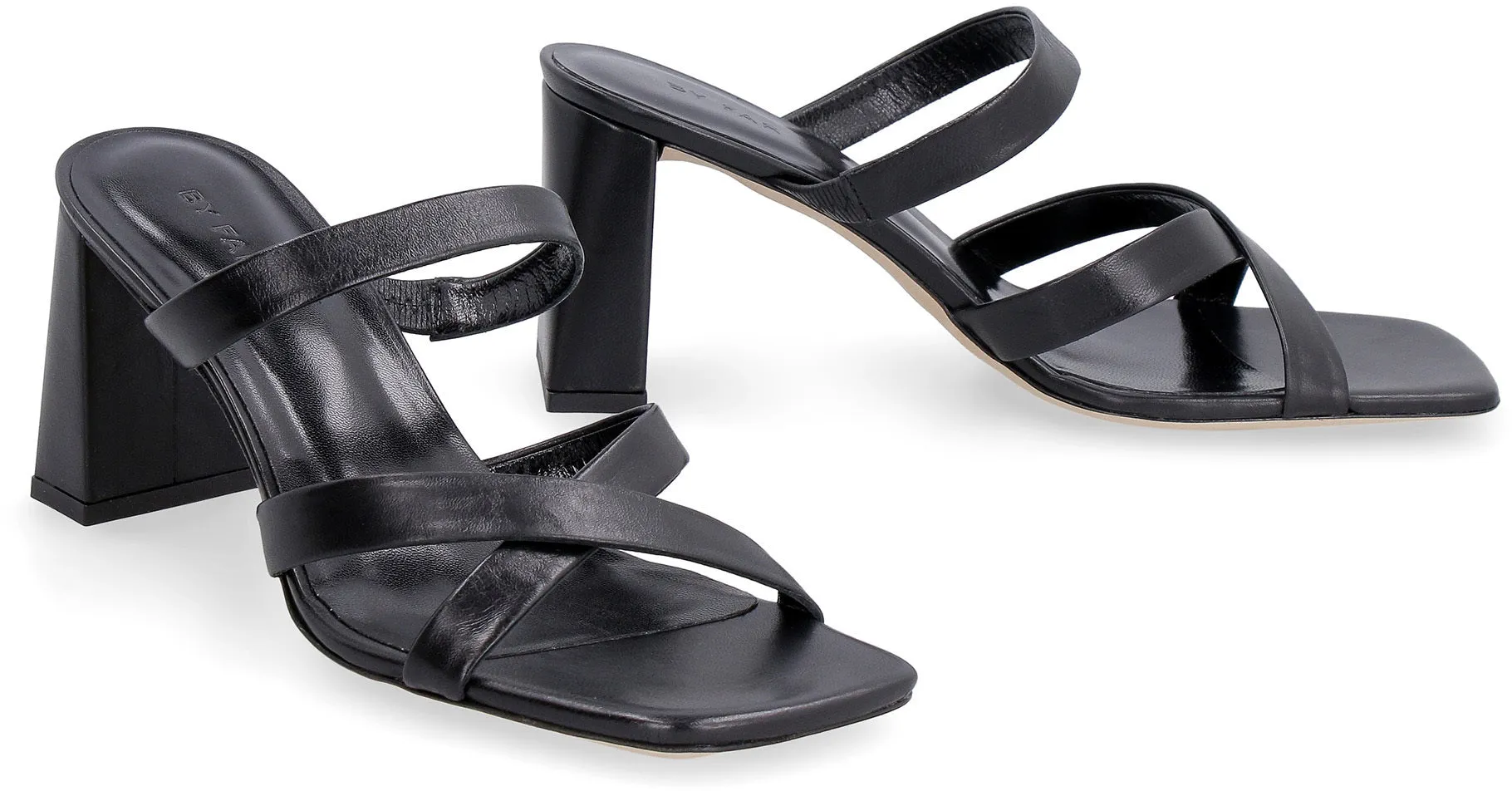 By Far Square-Toe Branded Insole Sandals