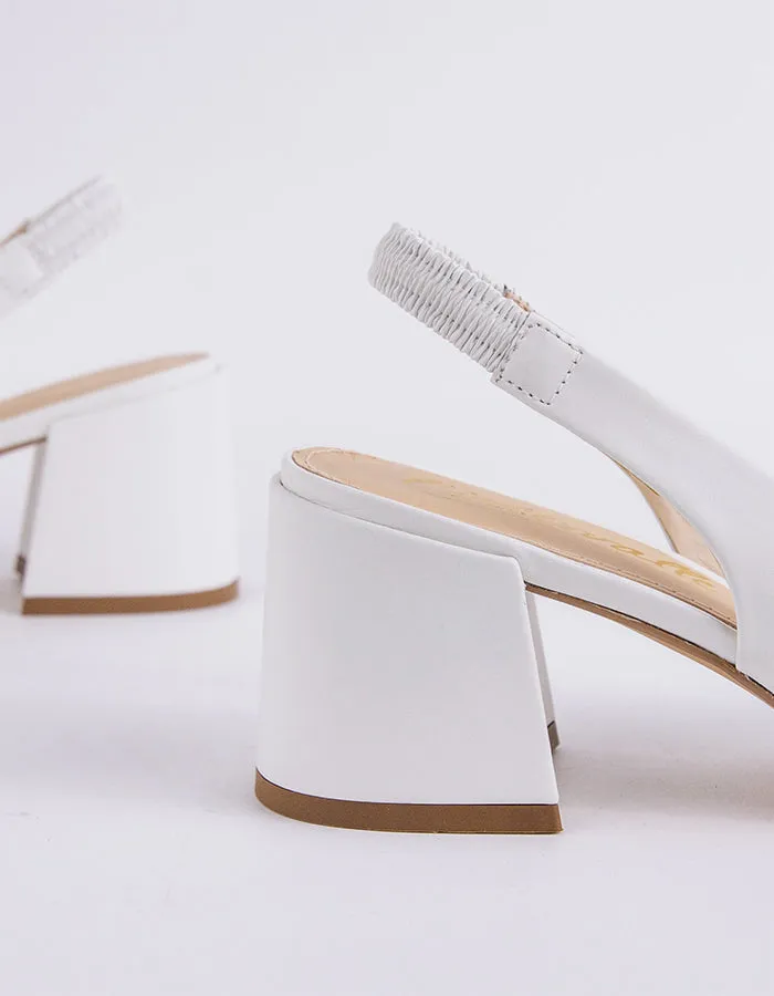 Dalida White Leather