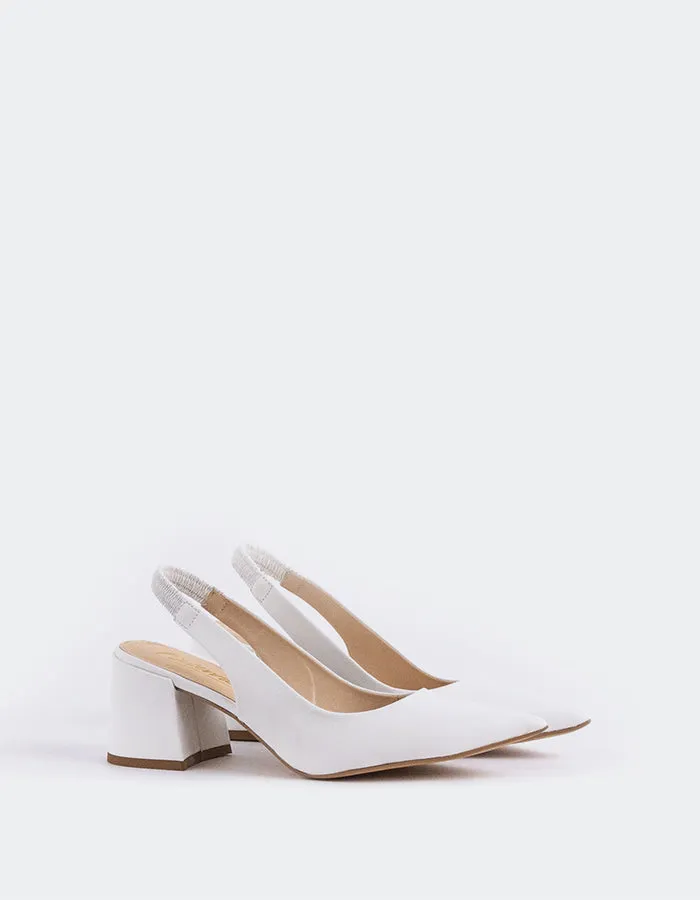 Dalida White Leather