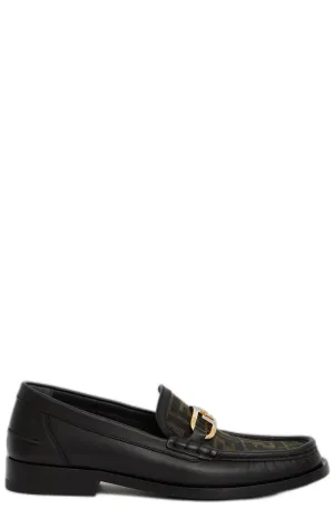 Fendi FF Logo Pattern Slip-On Loafers