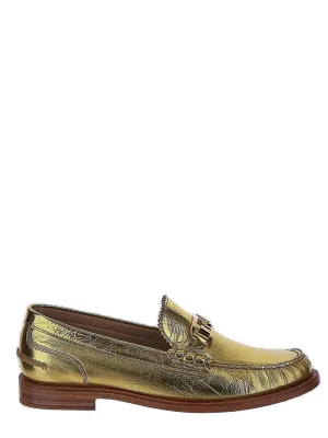 Fendi Logo Plaque Slip-On Loafers