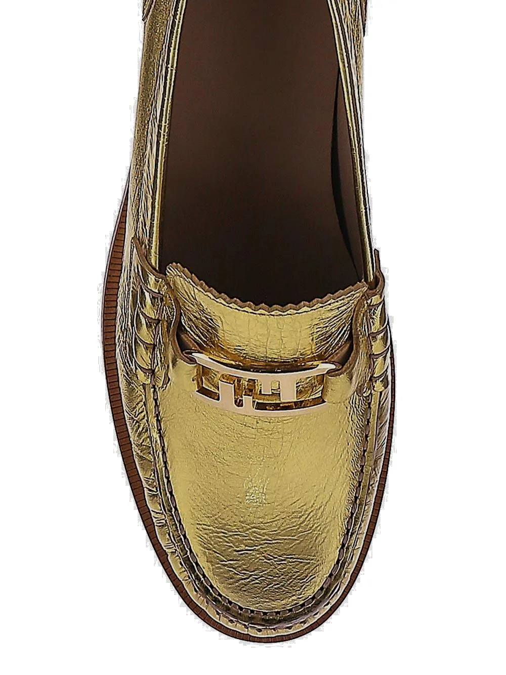 Fendi Logo Plaque Slip-On Loafers