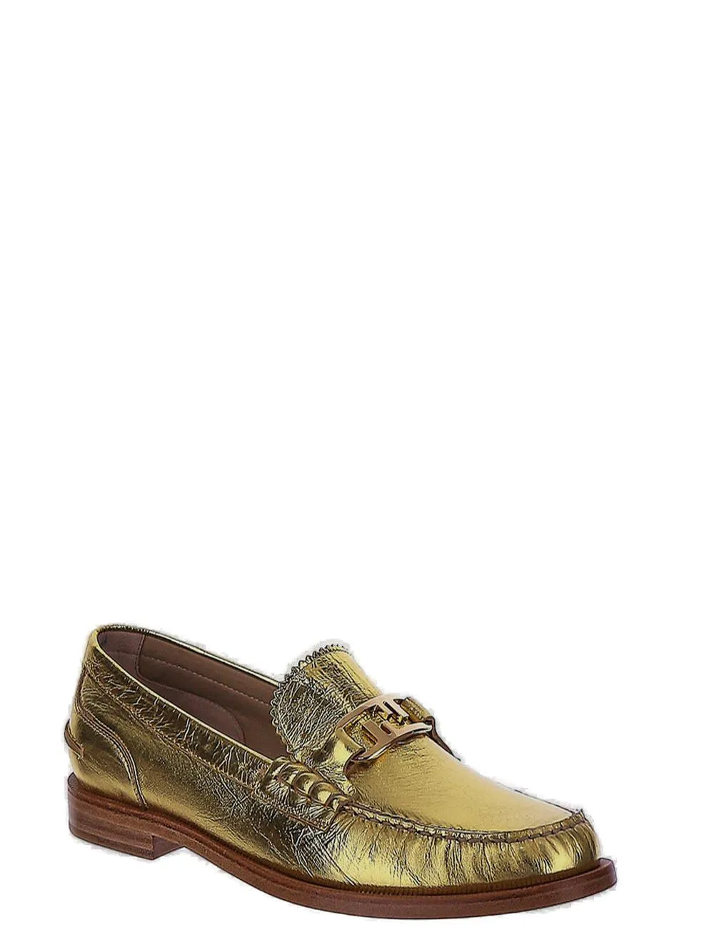 Fendi Logo Plaque Slip-On Loafers