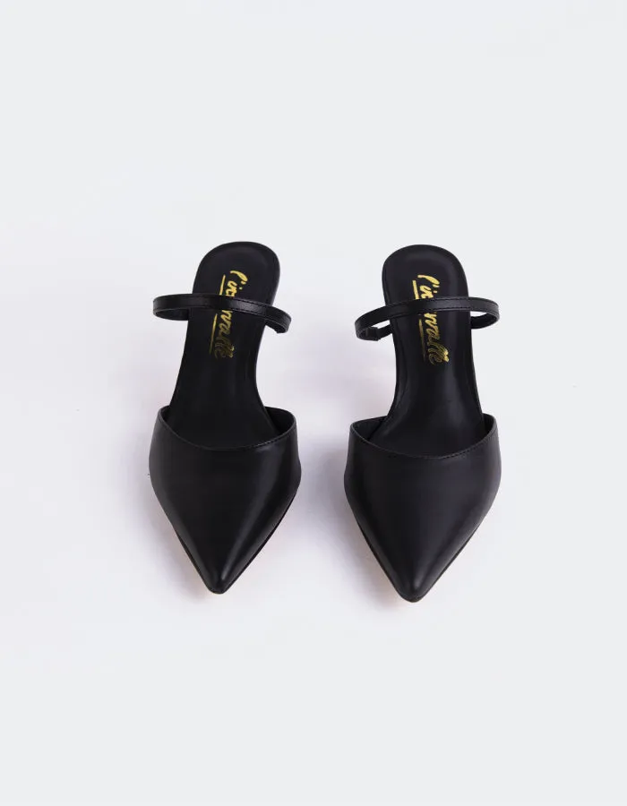 Forsythia Black Leather