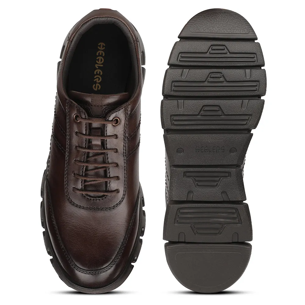 Healers Dark Brown Casual Formal Derby Shoes For Men ASF-1 By Liberty
