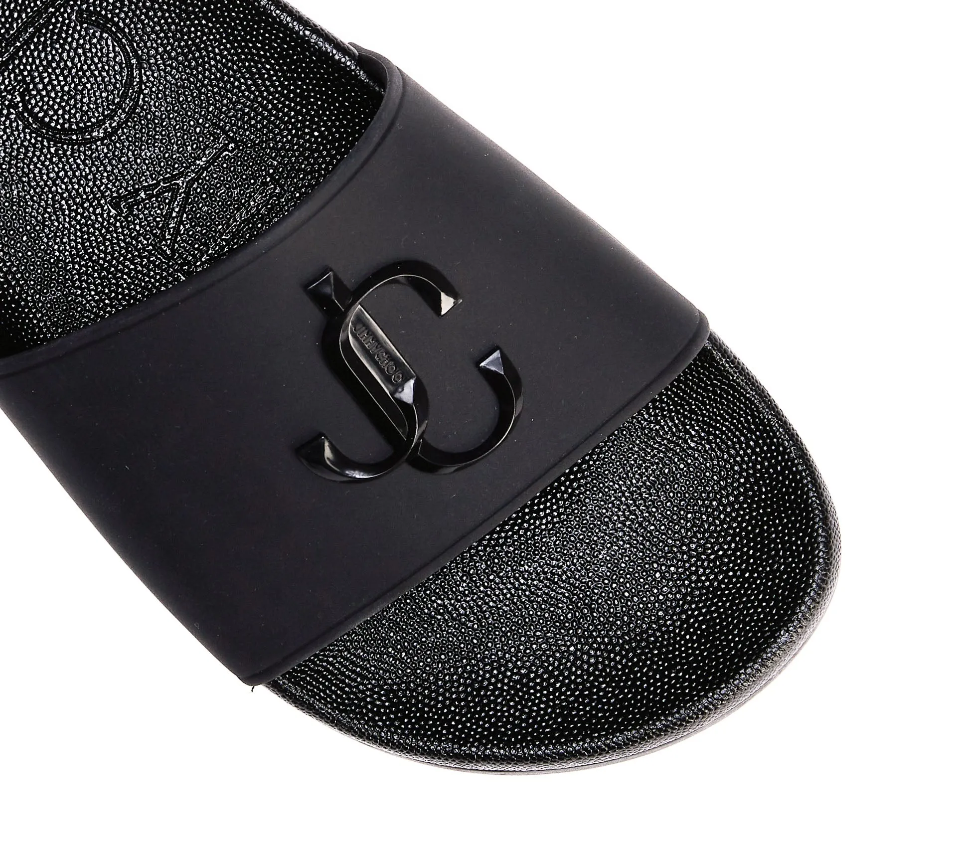 Jimmy Choo Logo Plaque Open-Toe Slides