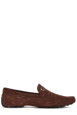 Just Cavalli Tiger Printed Slip-On Loafers