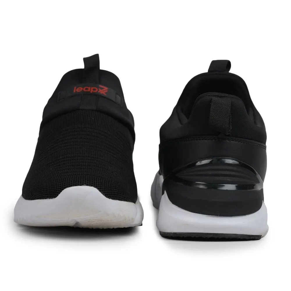 Leap7x Non-Lacing Black Casual Slip-on Shoes For Men BRISK-01 By Liberty