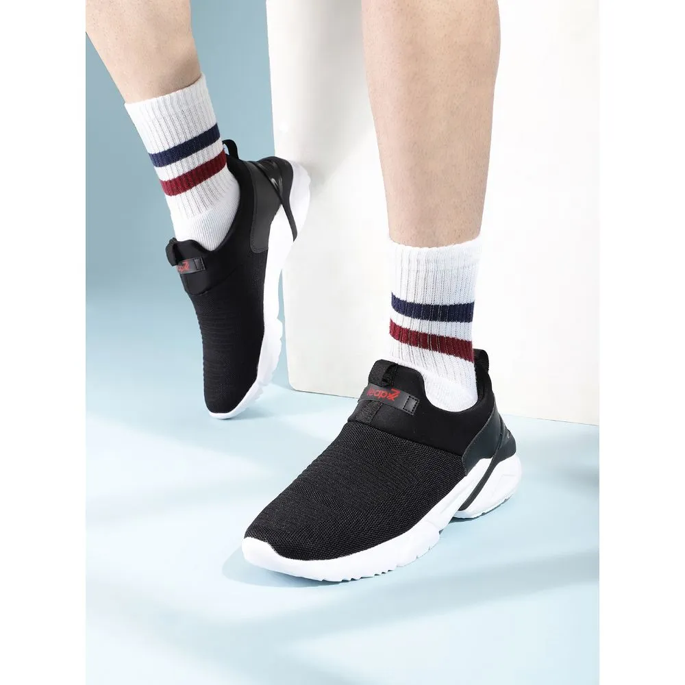 Leap7x Non-Lacing Black Casual Slip-on Shoes For Men BRISK-01 By Liberty