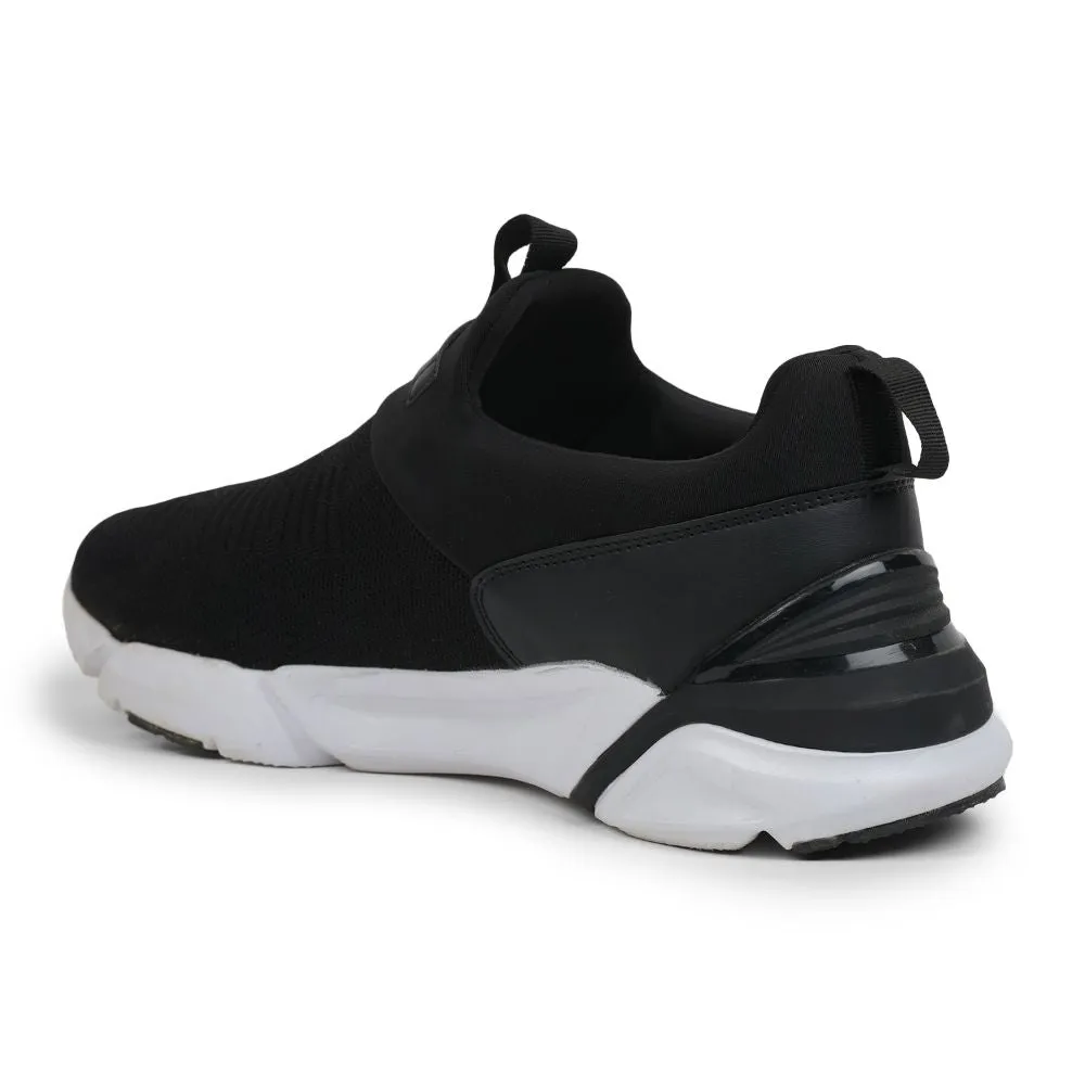 Leap7x Non-Lacing Black Casual Slip-on Shoes For Men BRISK-01 By Liberty