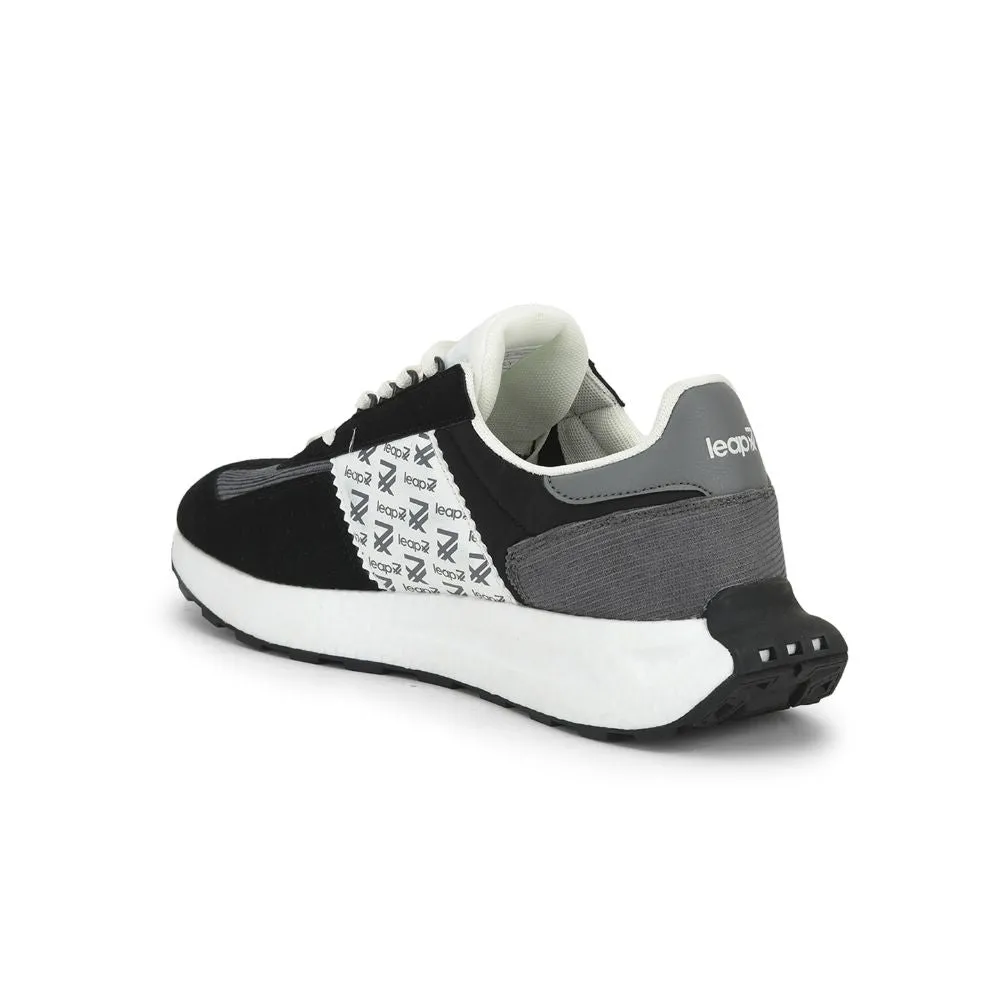 Leap7x Sports Lacing Running Shoes For Men (Black) XL-TG-01 By Liberty