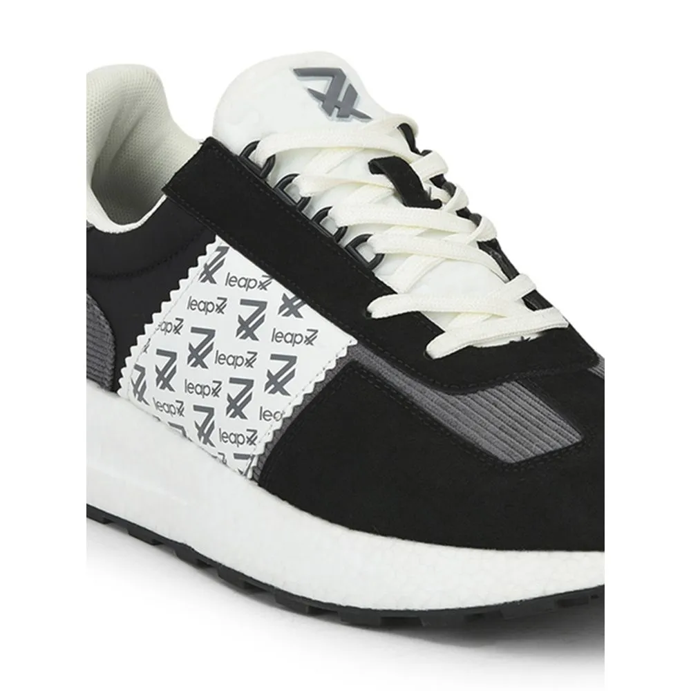 Leap7x Sports Lacing Running Shoes For Men (Black) XL-TG-01 By Liberty