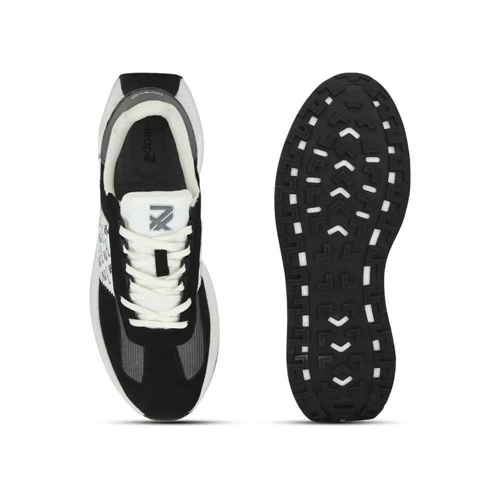Leap7x Sports Lacing Running Shoes For Men (Black) XL-TG-01 By Liberty