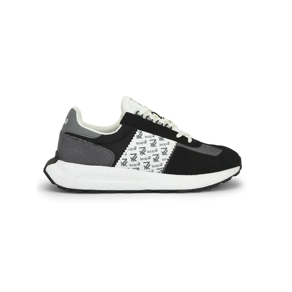Leap7x Sports Lacing Running Shoes For Men (Black) XL-TG-01 By Liberty
