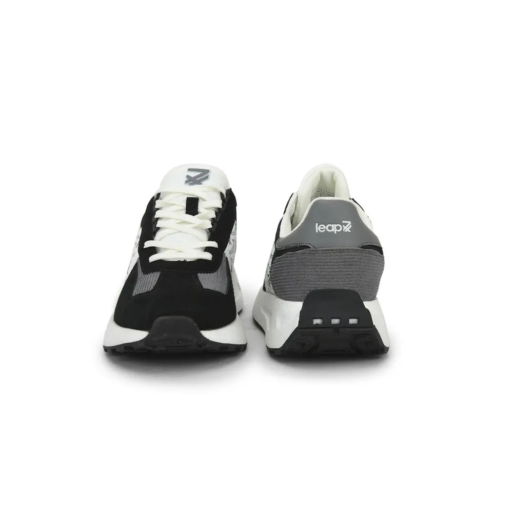 Leap7x Sports Lacing Running Shoes For Men (Black) XL-TG-01 By Liberty