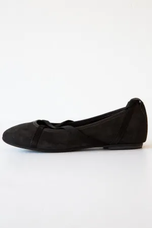 local grey/black suede glicene flat