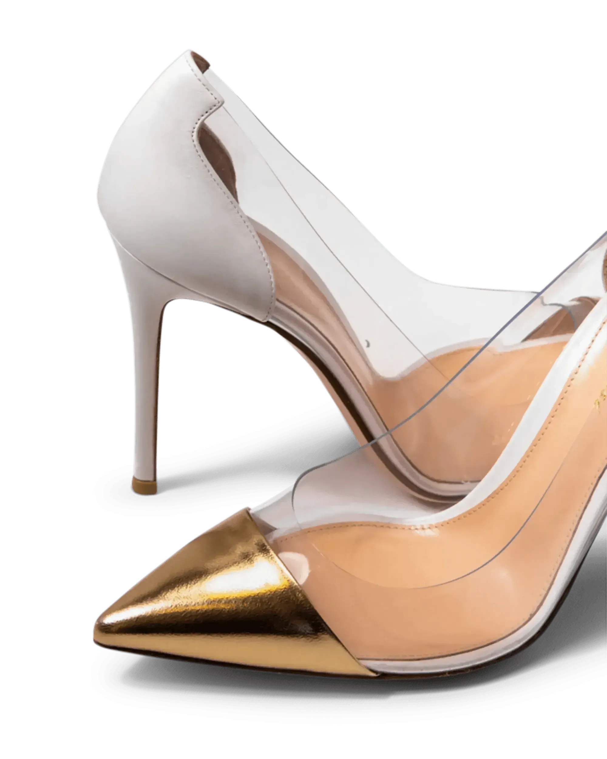 Metallic Gold Toe Cap Pumps