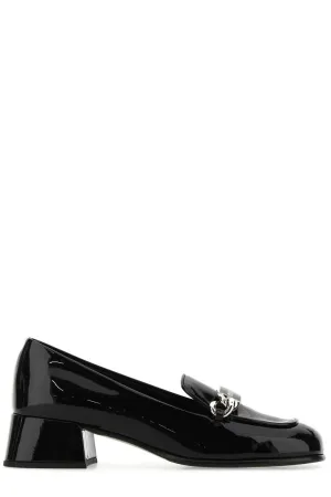 Miu Miu Logo Plaque Slip-On Loafers