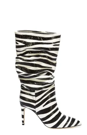 Paris Texas Zebra Printed Pointed Toe Boots