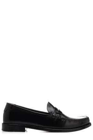 Saint Laurent Almond-Toe Penny Loafers