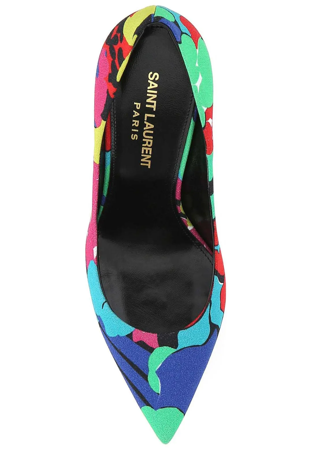 Saint Laurent Floral Printed Pointed Toe Pumps