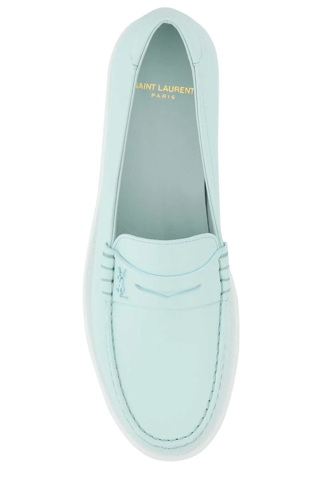 Saint Laurent Logo Plaque Slip-On Penny Loafers