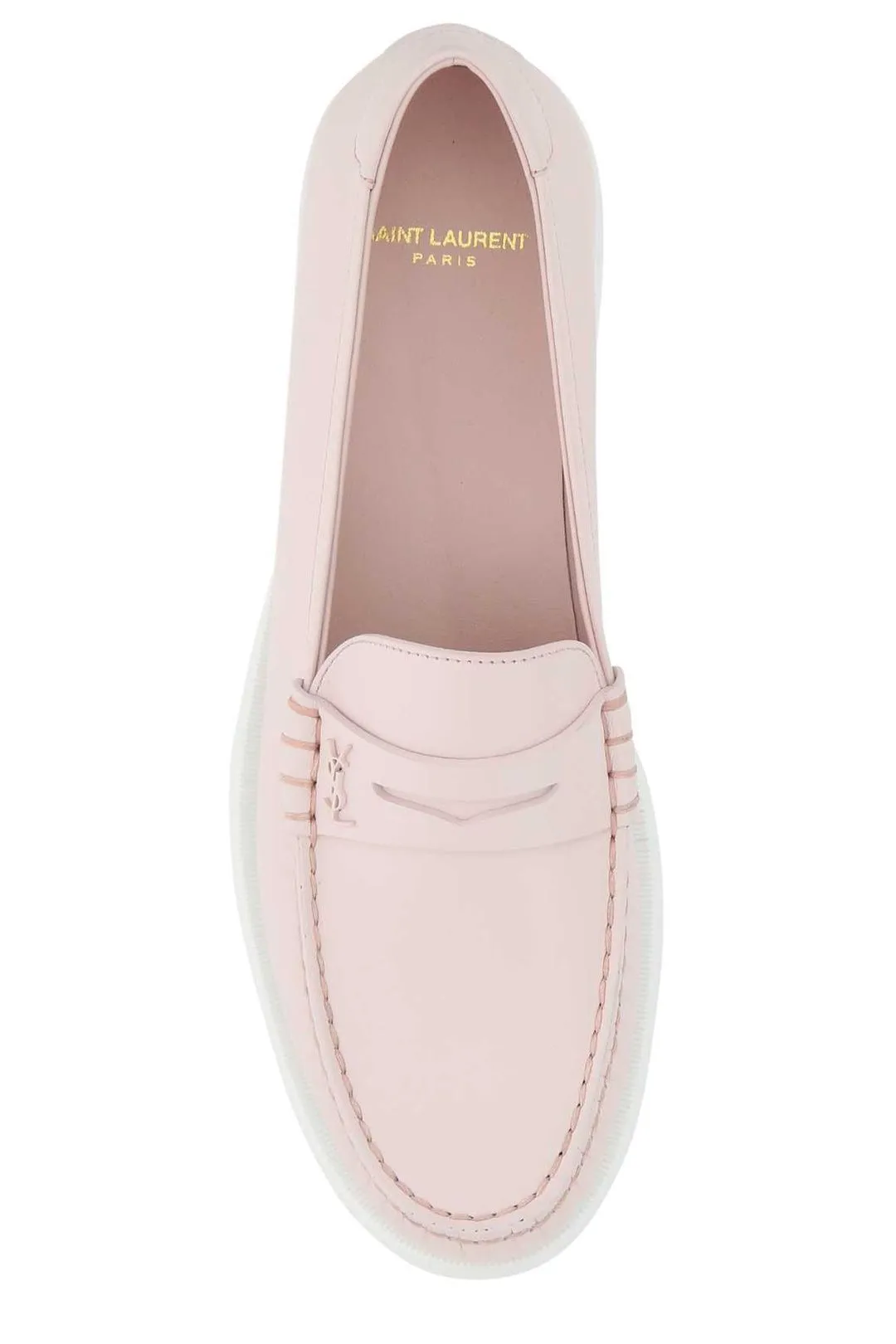 Saint Laurent Logo Plaque Slip-On Penny Loafers