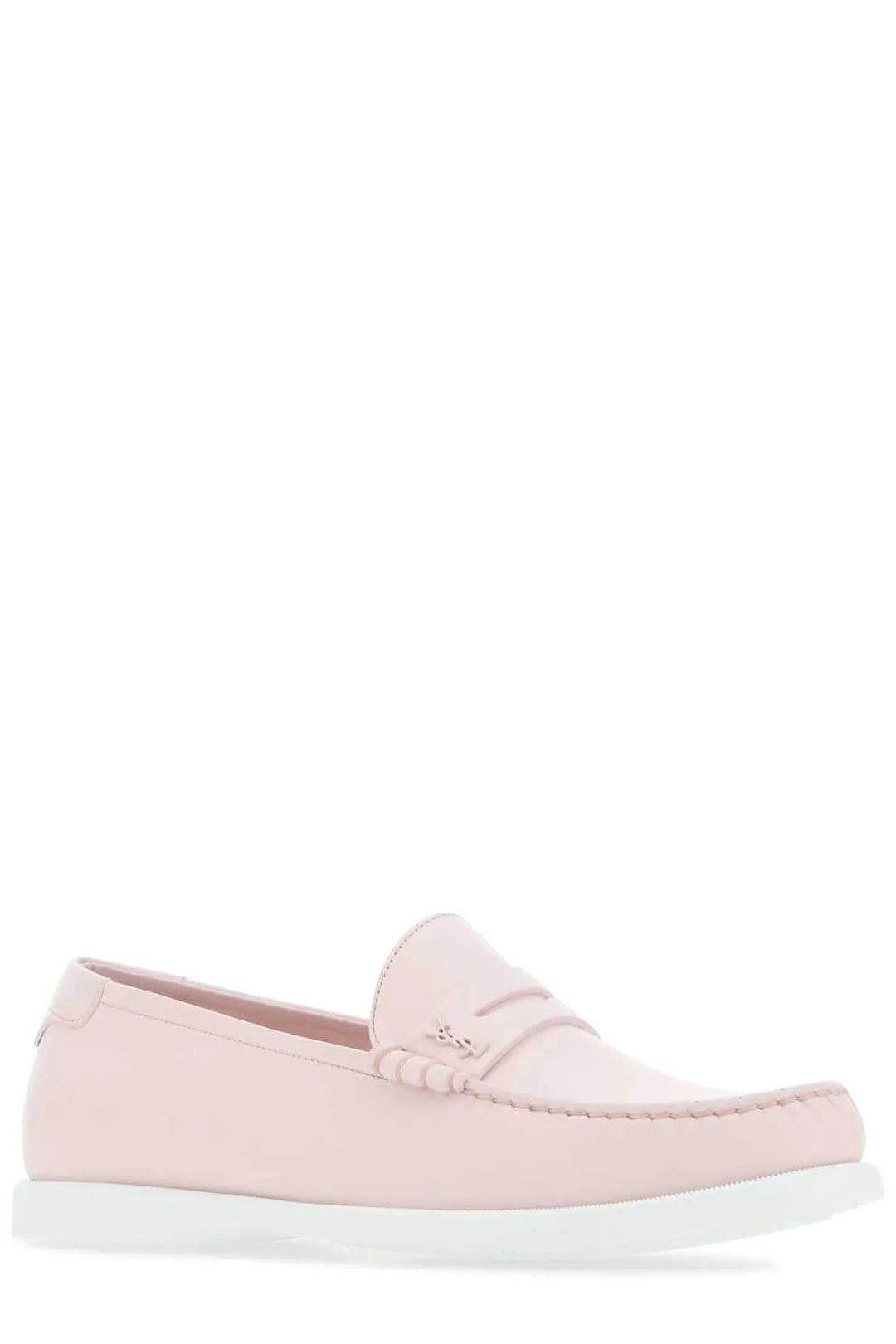 Saint Laurent Logo Plaque Slip-On Penny Loafers