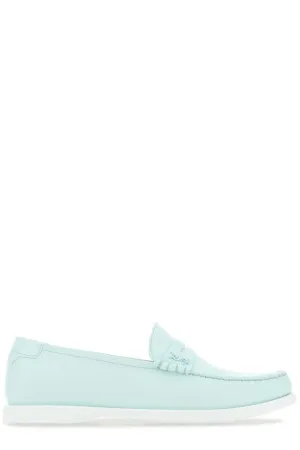 Saint Laurent Logo Plaque Slip-On Penny Loafers