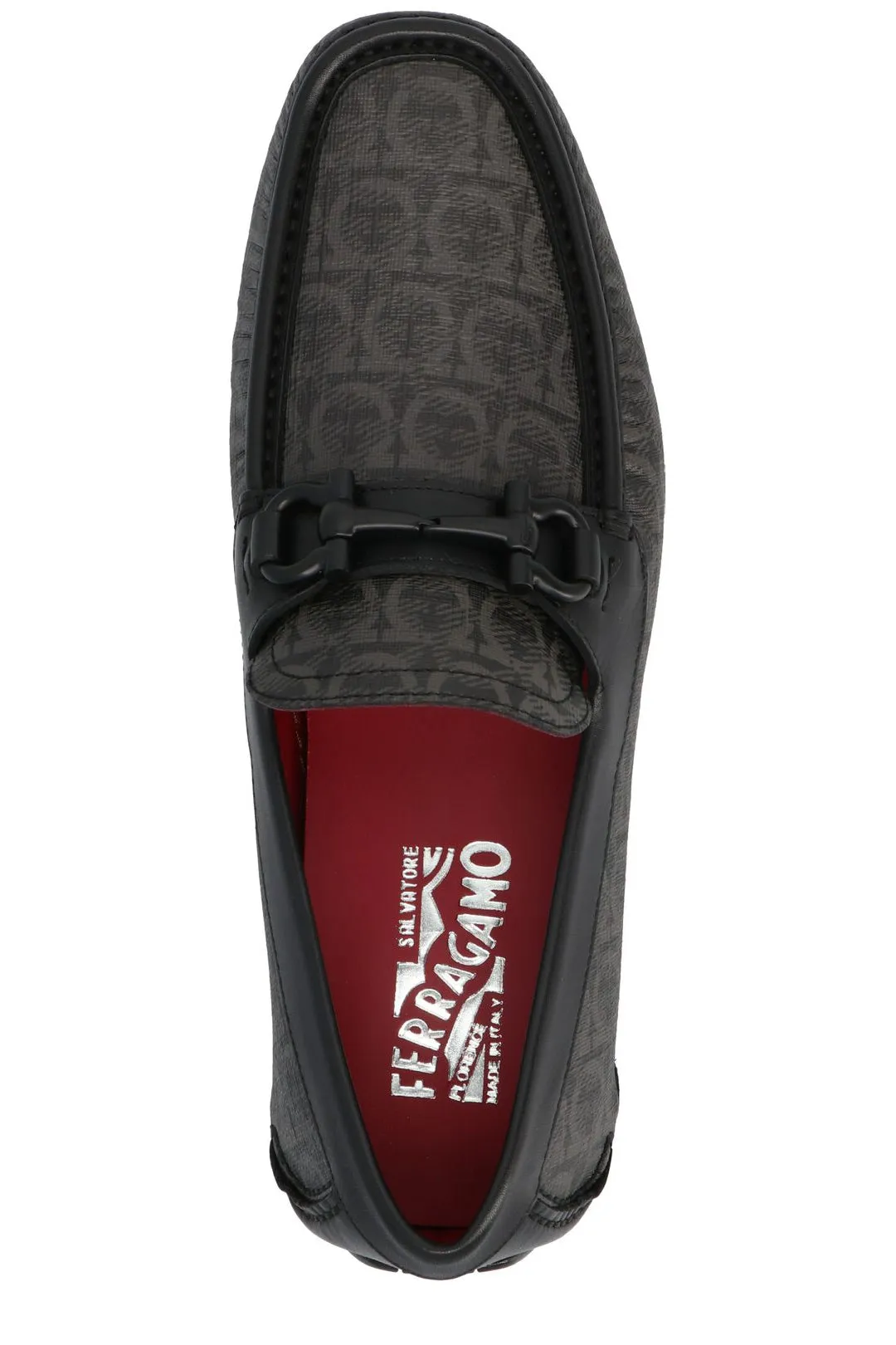 Salvatore Ferragamo Gancini Bit Detailed Monogram Print Loafers