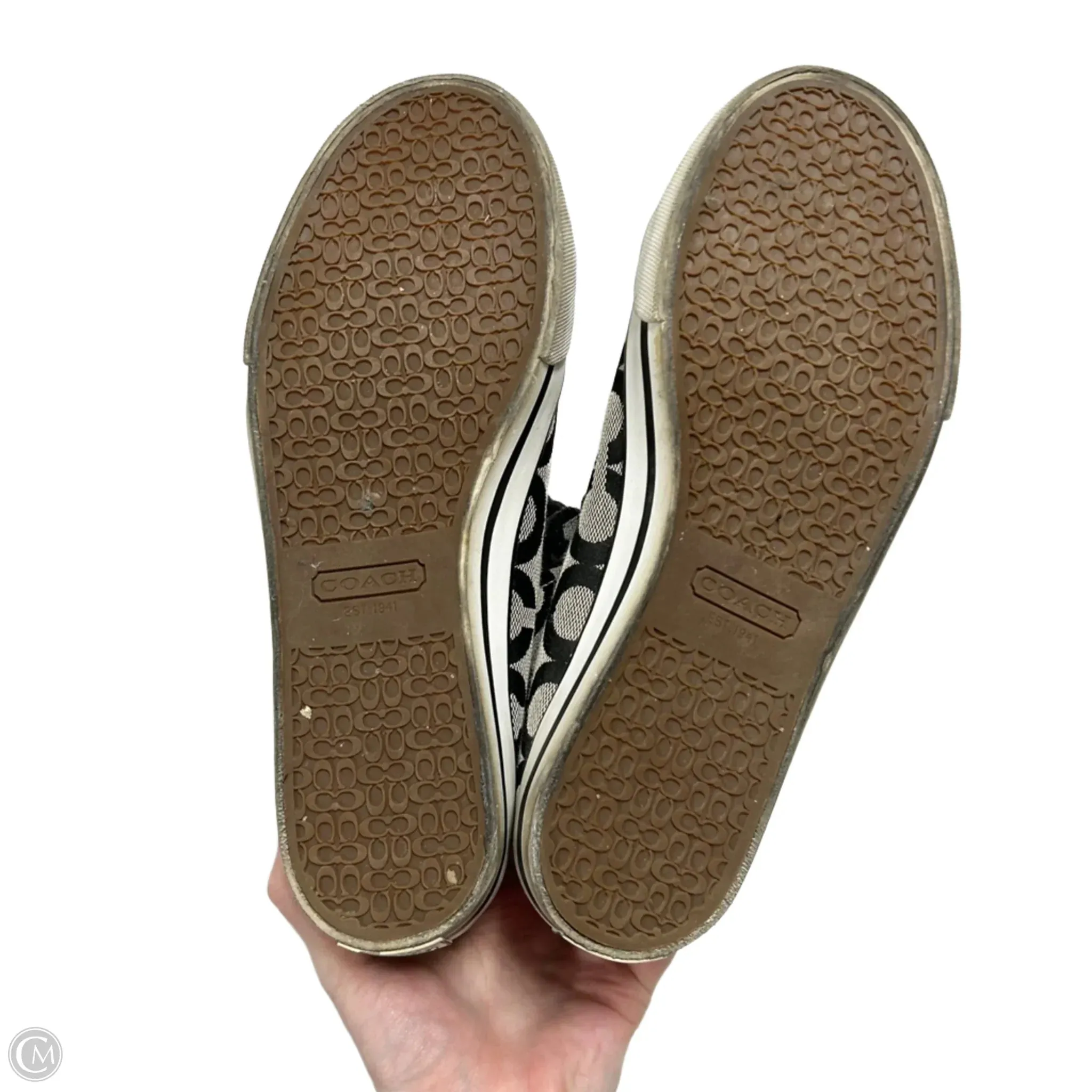 Shoes Designer By Coach In Black & Grey, Size: 7.5