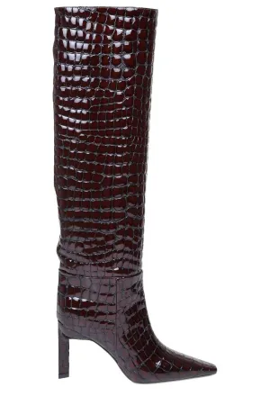 The Attico Embossed Pointed-Toe Boots