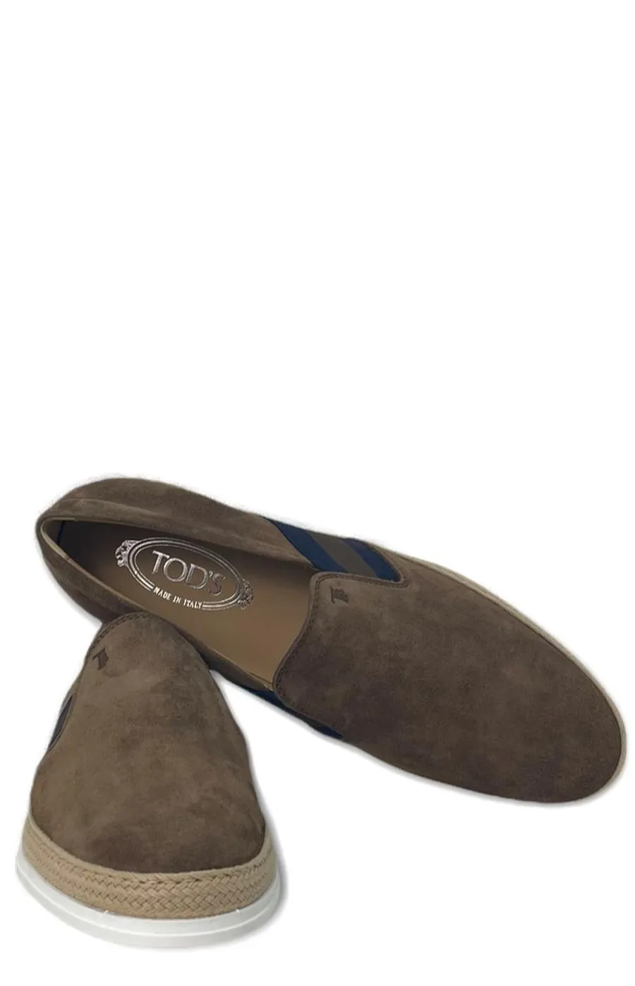 Tod's Almond-Toe Striped Patch Embellished Loafers