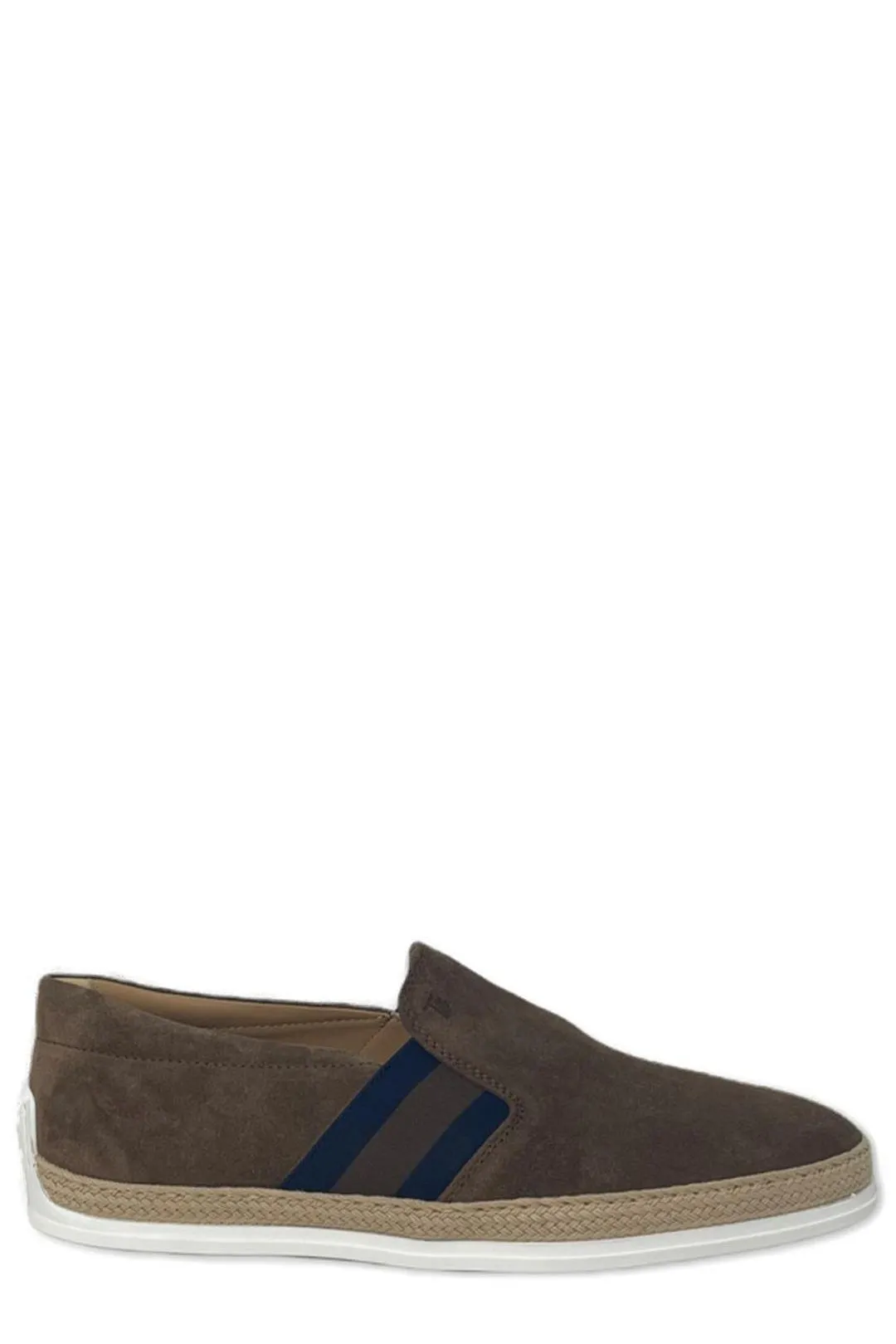 Tod's Almond-Toe Striped Patch Embellished Loafers