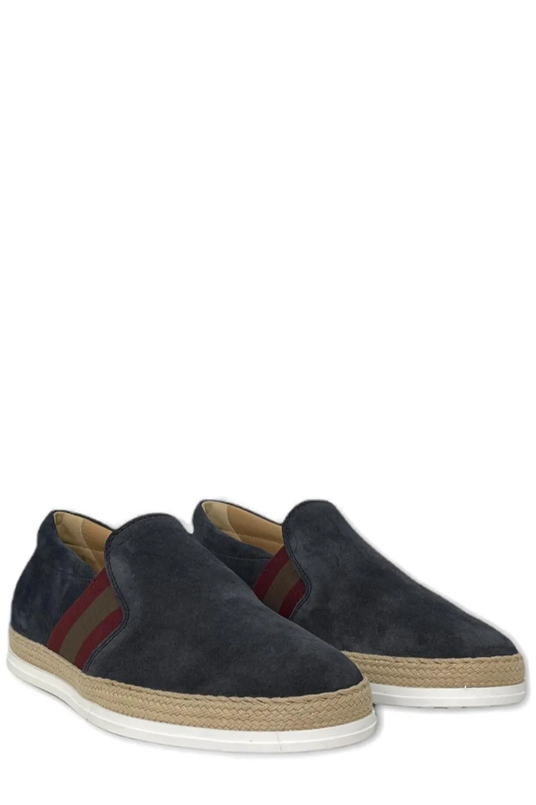 Tod's Almond-Toe Striped Patch Embellished Loafers