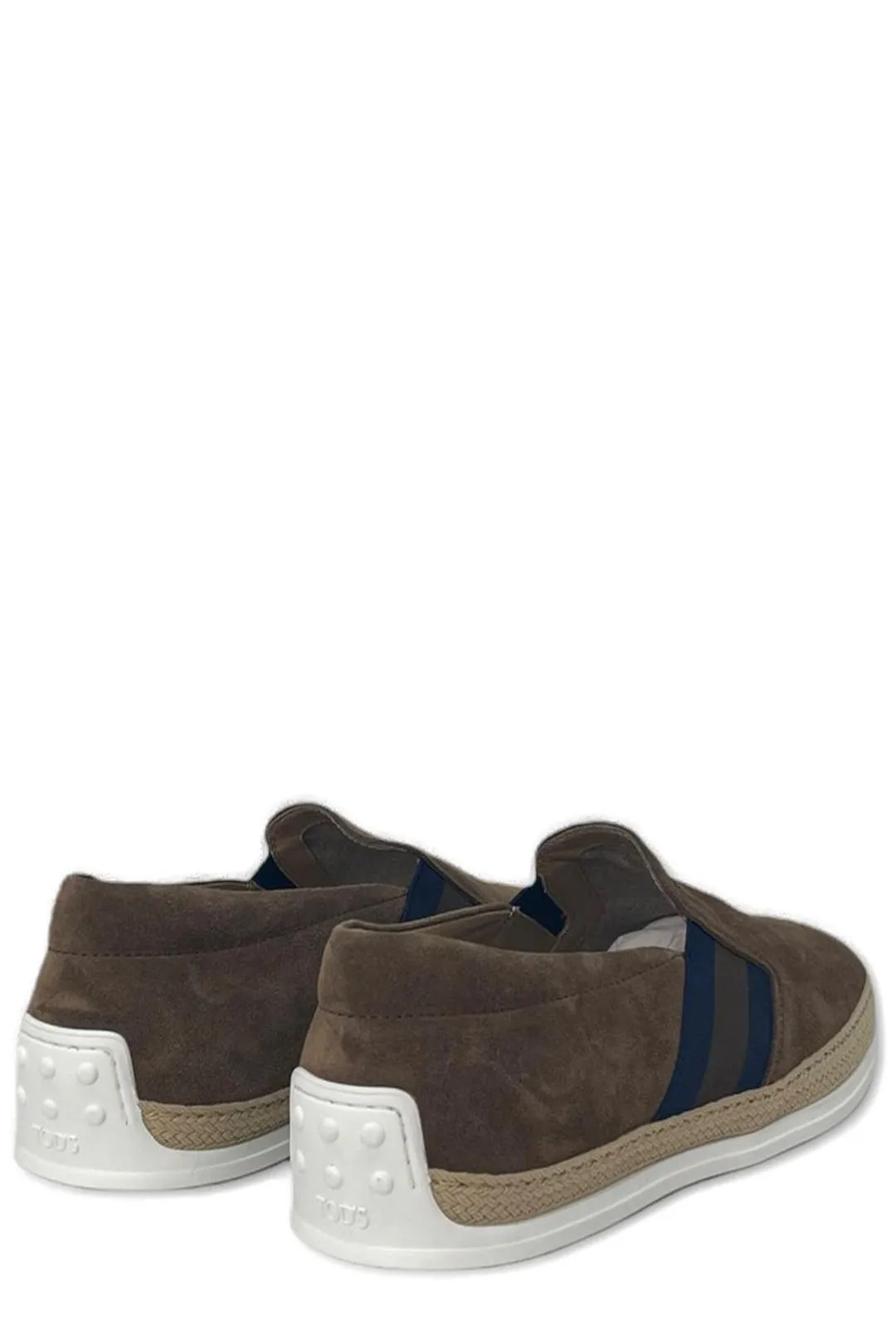 Tod's Almond-Toe Striped Patch Embellished Loafers