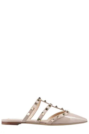 Valentino Garavani Rockstud Pointed Toe Flat Mules