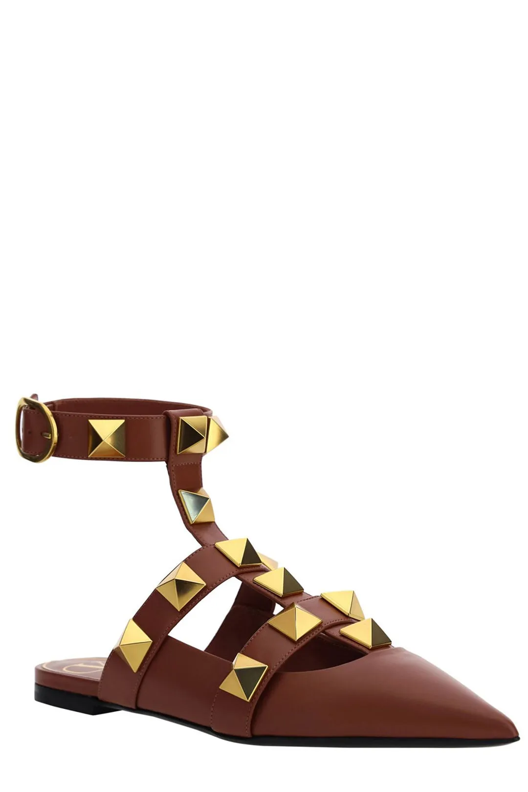Valentino Garavani Roman Stud Pointed Toe Ballerina Shoes