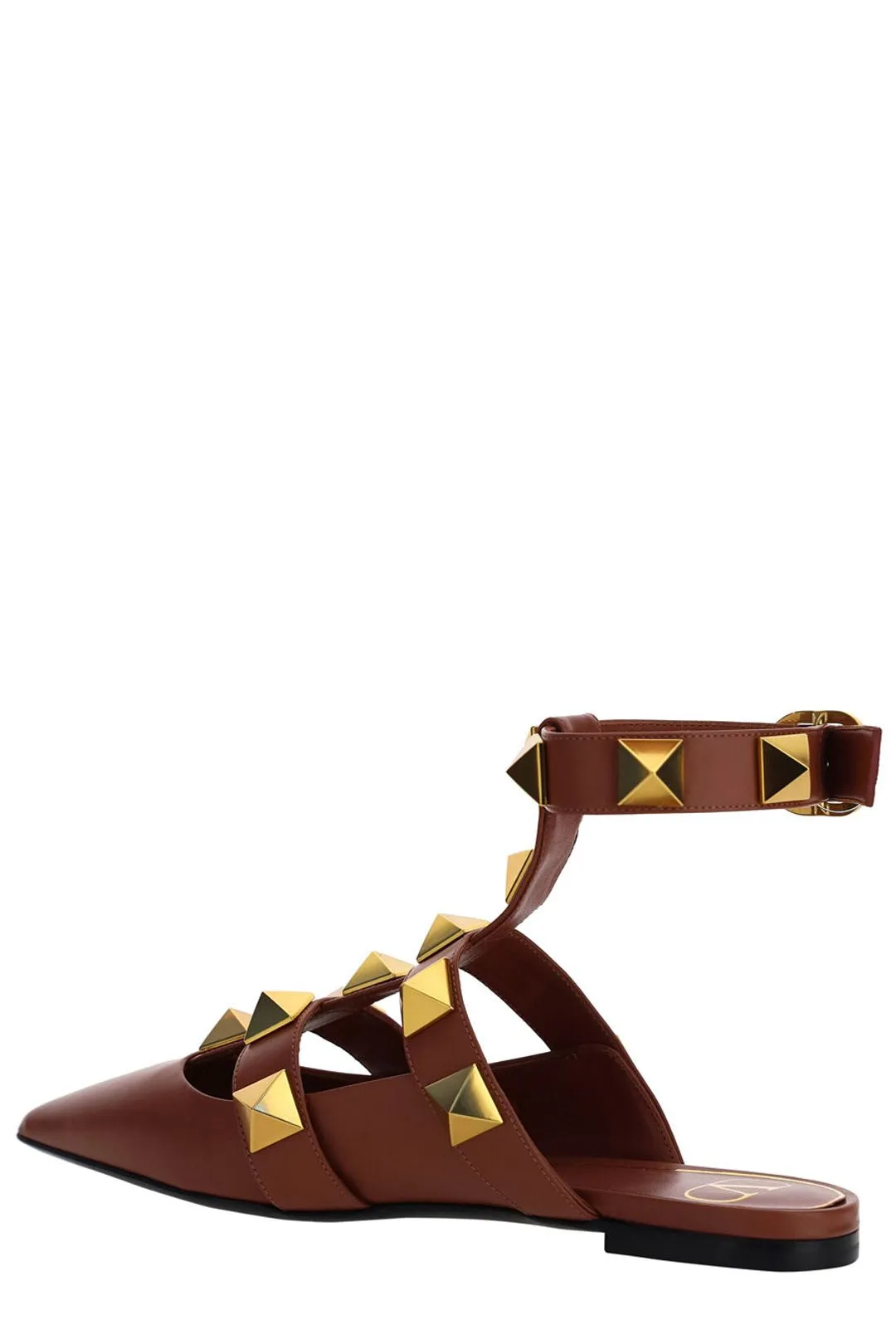 Valentino Garavani Roman Stud Pointed Toe Ballerina Shoes