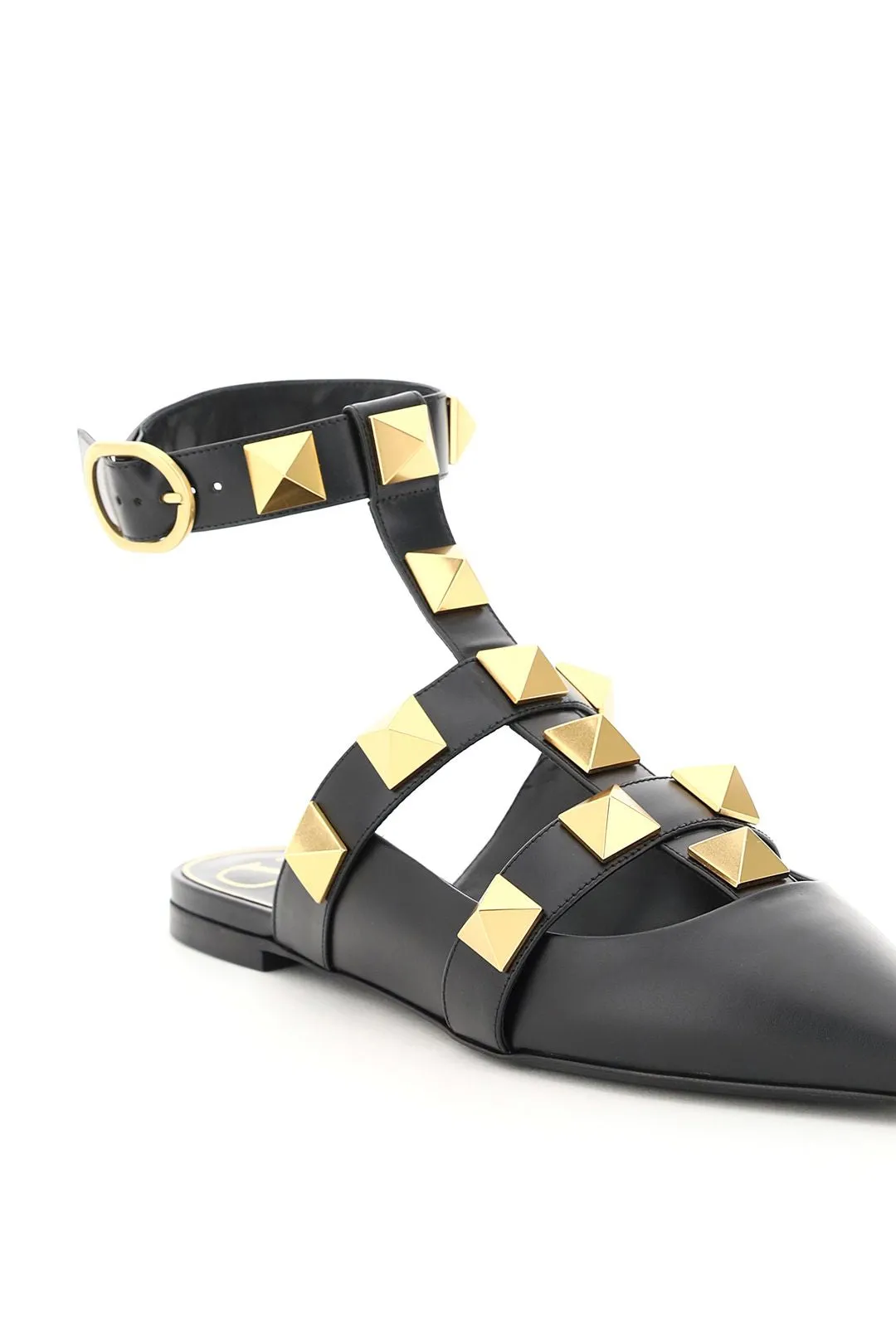 Valentino Garavani Roman Stud Pointed Toe Ballerina Shoes