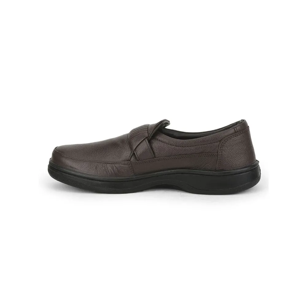 Warrior Casual Non Lacing Shoes For Men (Brown) 2078-59 By Liberty