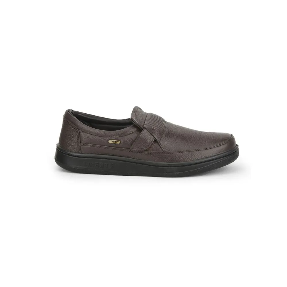 Warrior Casual Non Lacing Shoes For Men (Brown) 2078-59 By Liberty