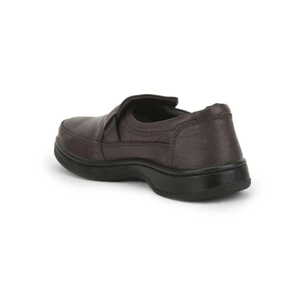 Warrior Casual Non Lacing Shoes For Men (Brown) 2078-59 By Liberty